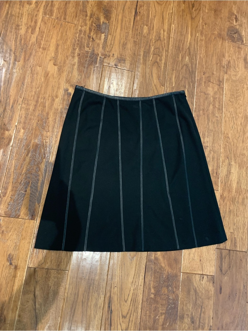 Nine West Black A-Line Skirt with Vertical Stitching